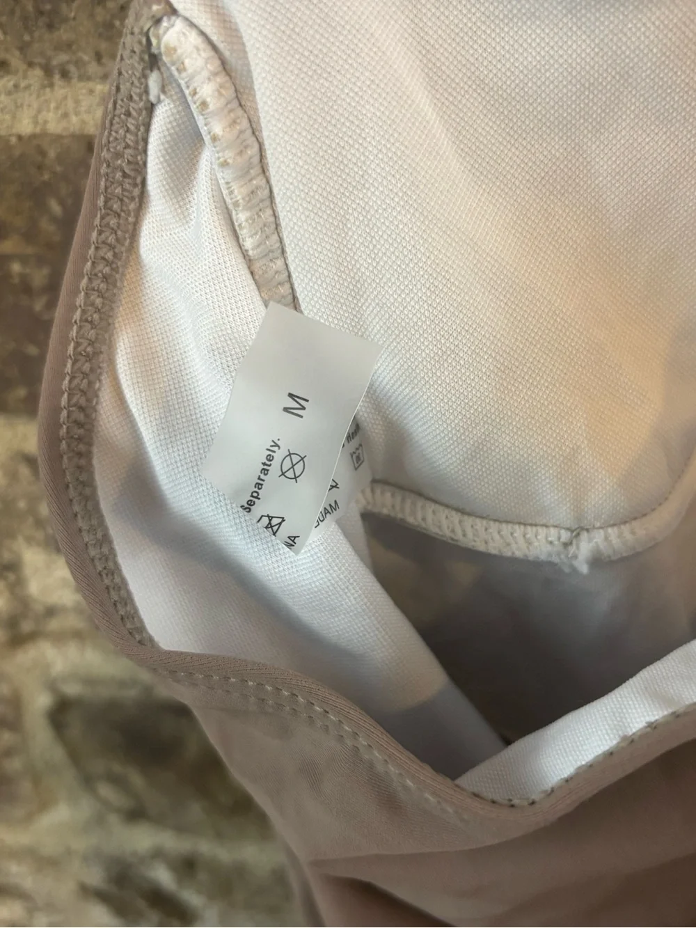 Cupshe Colorblock Halter One-Piece Swimsuit in Cream, Tan & Brown size M